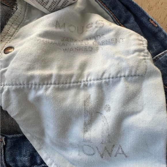 Moussy Vintage Glendale Mid Rise Distressed Tapered Cropped Jeans Blue Denim 28 - Picture 8 of 9